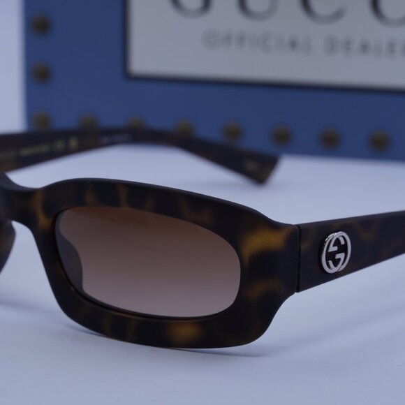 Gucci GG1786S 002 Rectangle Sunglasses - Dark Havana/Brown main image 6